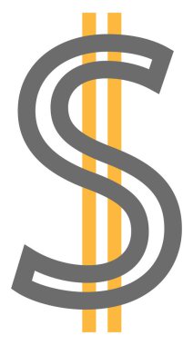 Dolar işareti, illüstrasyon, beyaz arkaplan üzerindeki vektör.