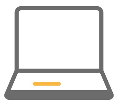 Gri dizüstü bilgisayar, illüstrasyon, beyaz arkaplan vektörü.