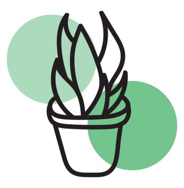 Bir saksıda saksı, illüstrasyon, beyaz arkaplanda vektör.