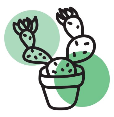 Kaktüs saksısı, illüstrasyon, beyaz arkaplanda vektör.