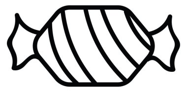 Süslü ambalajlı şeker, illüstrasyon, beyaz arka planda vektör.