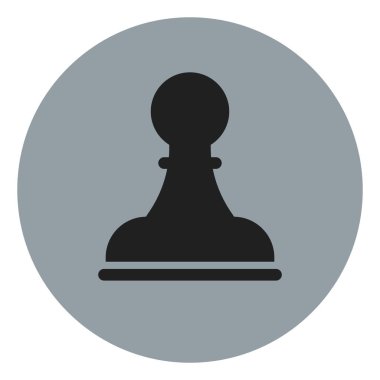 Satranç figürü siyah piyon, illüstrasyon, beyaz arkaplan üzerindeki vektör.