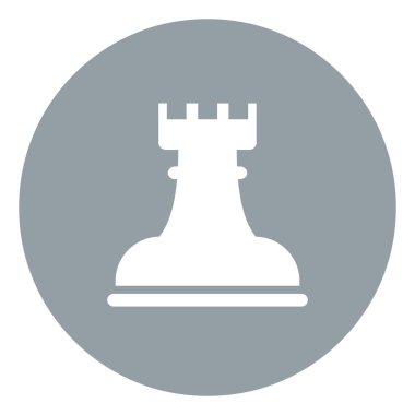 Satranç figürü beyaz kale, illüstrasyon, beyaz arkaplan üzerindeki vektör.