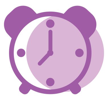 Pembe alarm saati, illüstrasyon, beyaz arkaplan üzerindeki vektör.