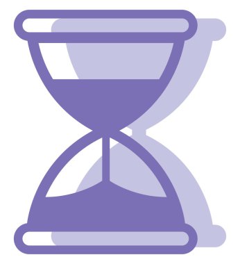 Mor kum saati, illüstrasyon, beyaz arkaplanda vektör.