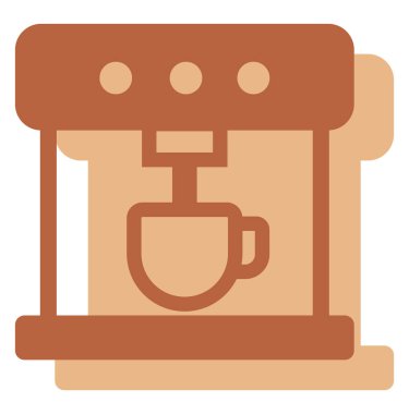 Kahve makinesi, illüstrasyon, beyaz arkaplan vektörü.