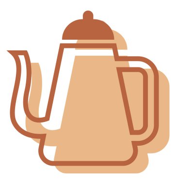 Eski çaydanlık, illüstrasyon, beyaz arkaplanda vektör.