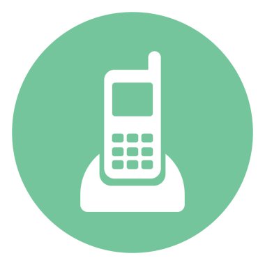 İletişim cep telefonu, illüstrasyon, beyaz arkaplan üzerindeki vektör.