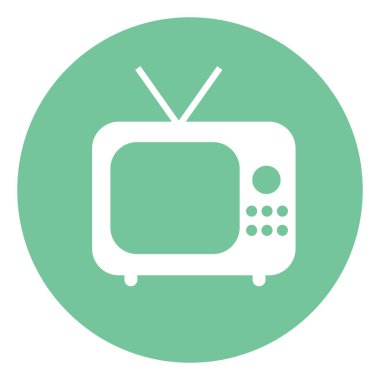 Eski televizyon, illüstrasyon, beyaz arkaplan vektörü.