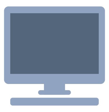 Mavi bilgisayar, illüstrasyon, beyaz arkaplan üzerindeki vektör.