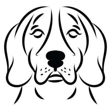 Uzun kulaklı sevimli köpek, illüstrasyon, beyaz arka planda vektör.