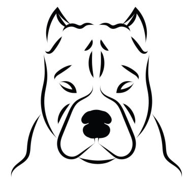 Amerikan pitbull teriyeri, illüstrasyon, beyaz arka planda vektör.