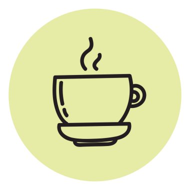 Sıcak kahve, illüstrasyon, beyaz arkaplanda vektör.