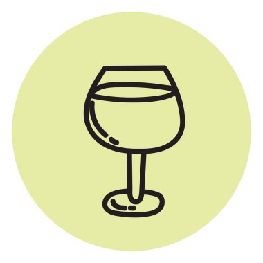 Bir kadeh şarap, illüstrasyon, beyaz arkaplanda vektör.