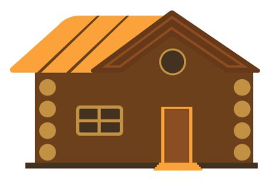 Ahşap ev, illüstrasyon, beyaz arkaplanda vektör.