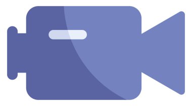 Eski mavi kamera, illüstrasyon, beyaz arkaplandaki vektör