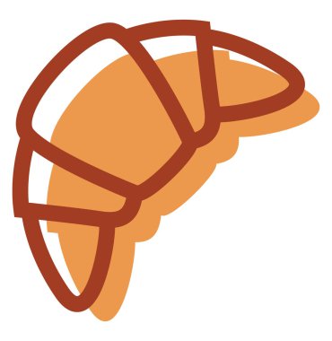 Tatlı kruvasan, illüstrasyon, beyaz arka planda vektör.