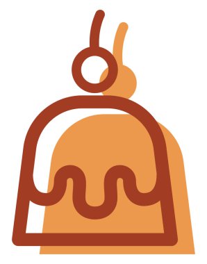 Kirazlı puding, illüstrasyon, beyaz arka planda vektör.