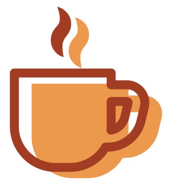 Bir fincan sıcak içecek, illüstrasyon, beyaz arka planda vektör