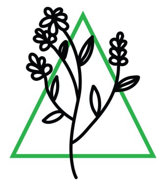 Beyaz arkaplanda dört küçük çiçek, illüstrasyon, vektör