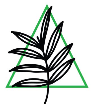 Beyaz arkaplandaki egzotik yaprak, illüstrasyon, vektör