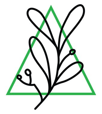 Beyaz arkaplanda dört küçük yaprak, illüstrasyon, vektör