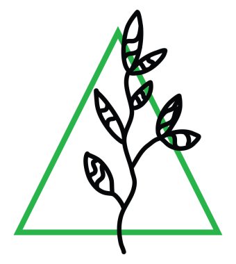 Bir sapta yedi yaprak, beyaz arkaplanda bir illüstrasyon, vektör