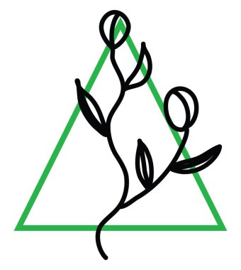 Beyaz arkaplanda iki çiçek, illüstrasyon, vektör