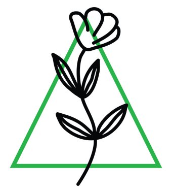 Bir çiçek, illüstrasyon, beyaz arkaplandaki vektör