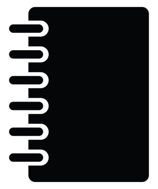 Siyah defter, illüstrasyon, beyaz arkaplan üzerindeki vektör