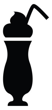 Krem şantili Latte, illüstrasyon, beyaz arka planda vektör