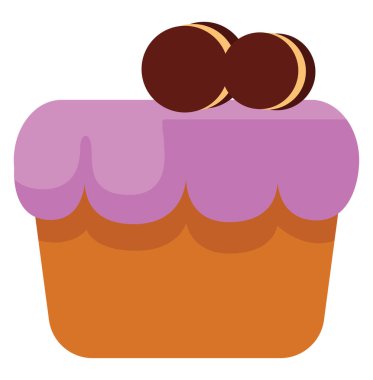 Pembe kurabiye keki, illüstrasyon, beyaz arkaplanda vektör