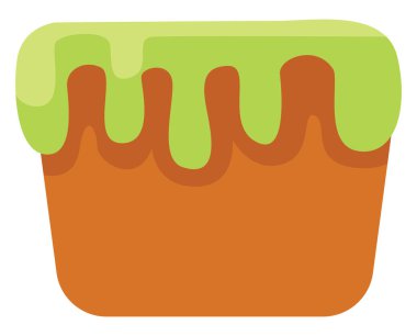 Yeşil jöleli pasta, illüstrasyon, beyaz arkaplanda vektör