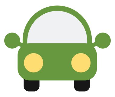 Yeşil araba, illüstrasyon, beyaz arkaplanda vektör