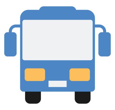 Mavi otobüs, illüstrasyon, beyaz arkaplan üzerinde vektör