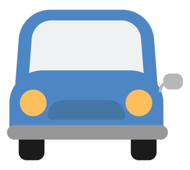 Eski mavi araba, illüstrasyon, beyaz arka planda vektör.