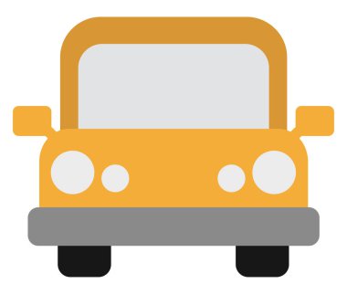 Sarı eski araba, illüstrasyon, beyaz arkaplan üzerinde vektör