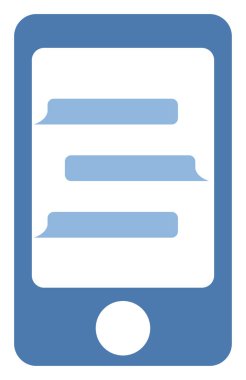 Mavi telefon, illüstrasyon, beyaz arkaplanda vektör