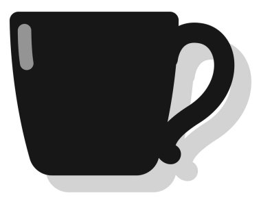 Siyah kupa, illüstrasyon, beyaz arkaplanda vektör