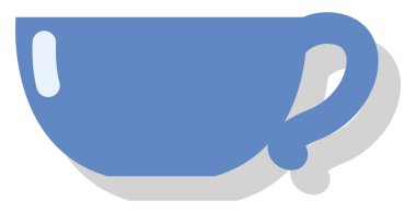 Küçük mavi kupa, illüstrasyon, beyaz arkaplan üzerinde vektör