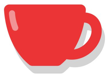 Kırmızı kupa, illüstrasyon, beyaz arkaplan üzerindeki vektör