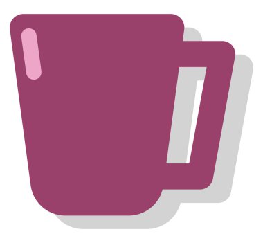 Büyük pembe kupa, illüstrasyon, beyaz arka planda vektör.