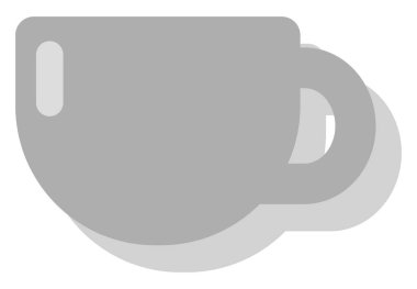 Gri bardak, illüstrasyon, beyaz arkaplan üzerinde vektör