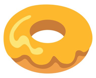 Sarı kremalı çörek, illüstrasyon, beyaz arka planda vektör.