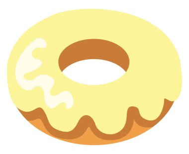 Vanilya kremalı çörek, illüstrasyon, beyaz arka planda vektör.