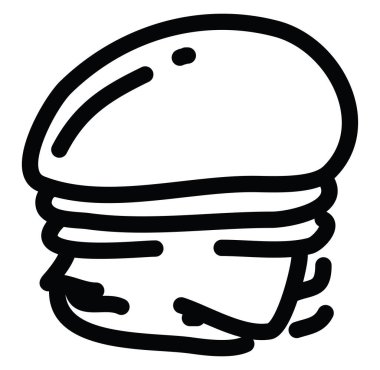 Lezzetli burger, çizim, beyaz arka planda vektör.