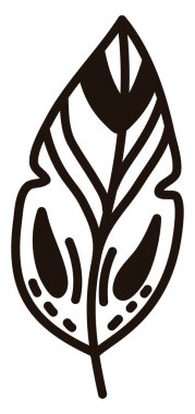 Beyaz arkaplanda soyut tüy, illüstrasyon, vektör