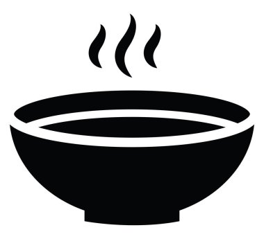 Bir kase sıcak çorba, illüstrasyon, beyaz arka planda vektör.