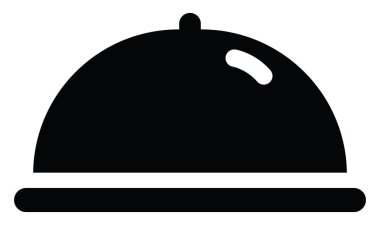 Siyah yemek tepsisi, illüstrasyon, beyaz arka plandaki vektör.