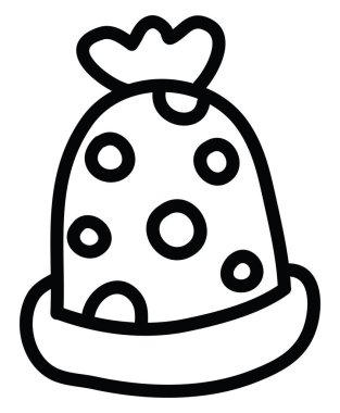 Daireli kış şapkası, illüstrasyon, beyaz arka planda vektör